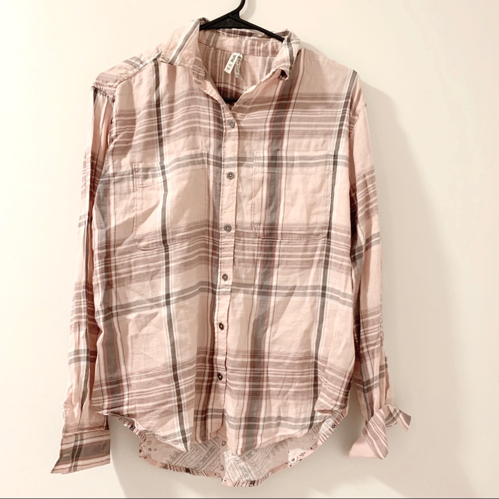 Mudd Pink Plaid Flannel